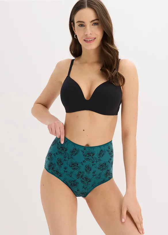 Lot de 4 slips taille haute coton, bonprix