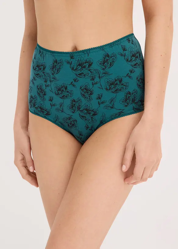Lot de 4 slips taille haute coton, bonprix