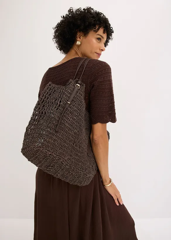 Robe avec haut int&eacute;gr&eacute; en maille ajour&eacute;e, bonprix