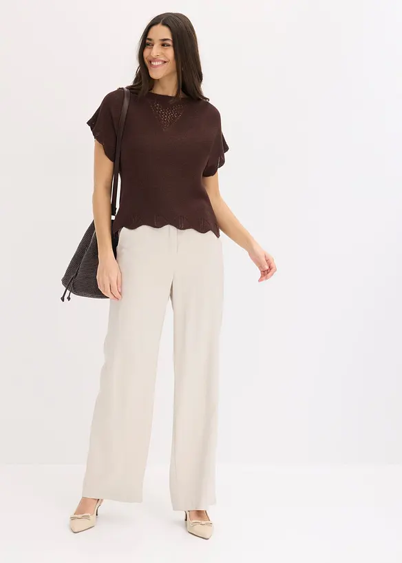 Pull manches courtes avec fil brillant, bonprix