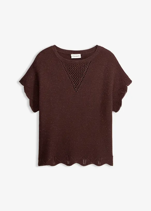Pull manches courtes avec fil brillant, bonprix