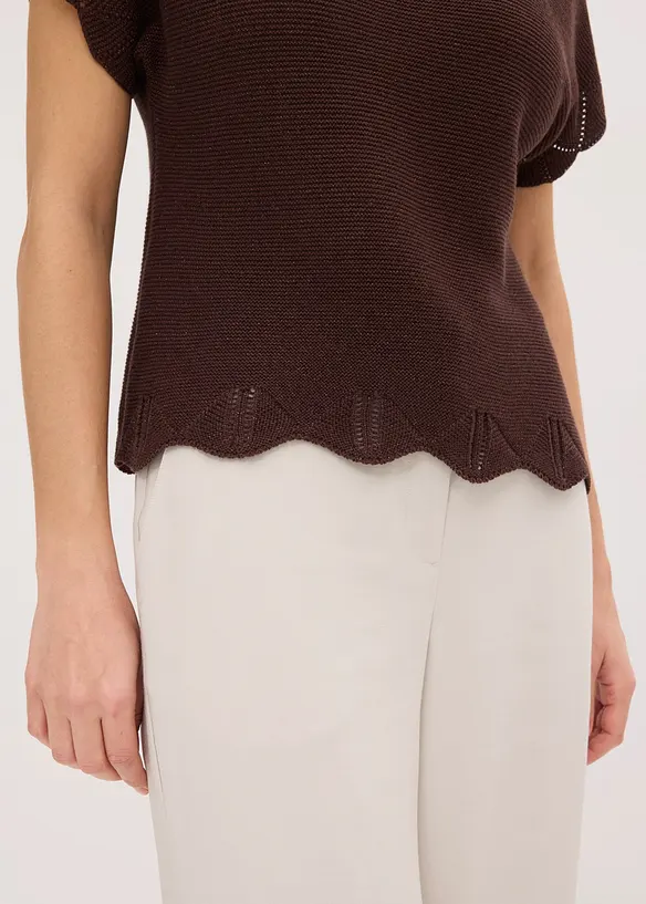 Pull manches courtes avec fil brillant, bonprix