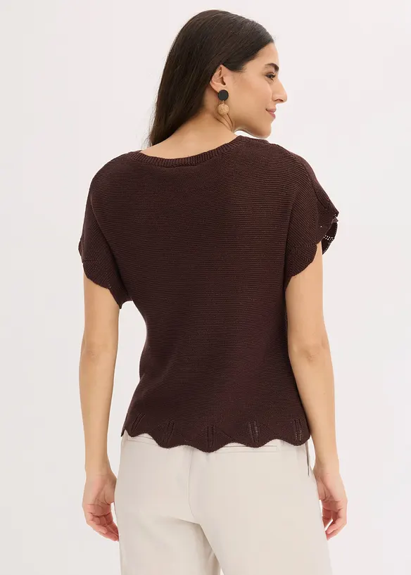 Pull manches courtes avec fil brillant, bonprix