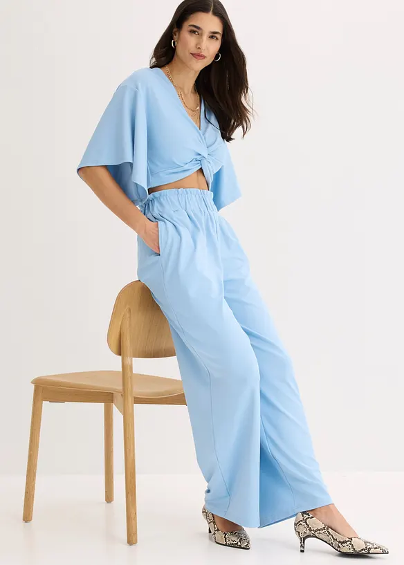 Pantalon en jersey taille haute, bonprix