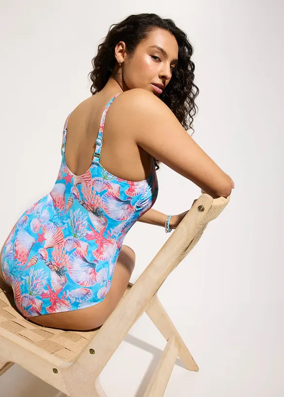 Maillot 1 pi&egrave;ce sculptant &agrave; bretelles r&eacute;glables, maintien l&eacute;ger, bonprix