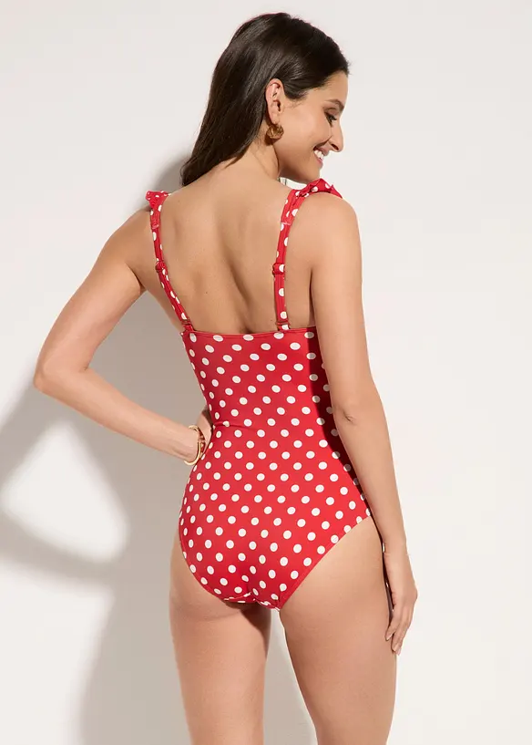 Maillot 1 pi&egrave;ce &agrave; volants, bonprix