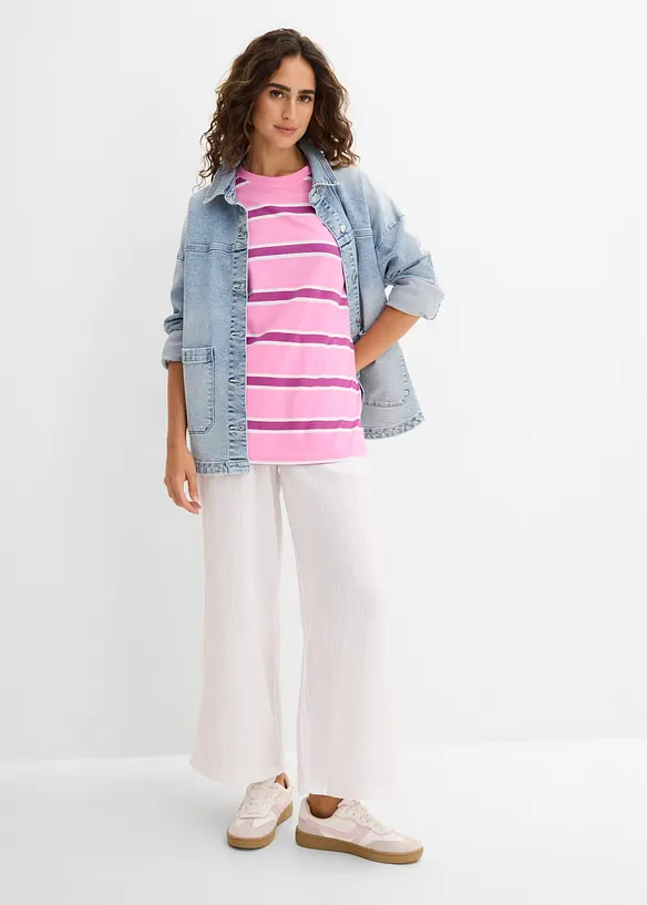 T-shirt boxy en coton et viscose, bonprix