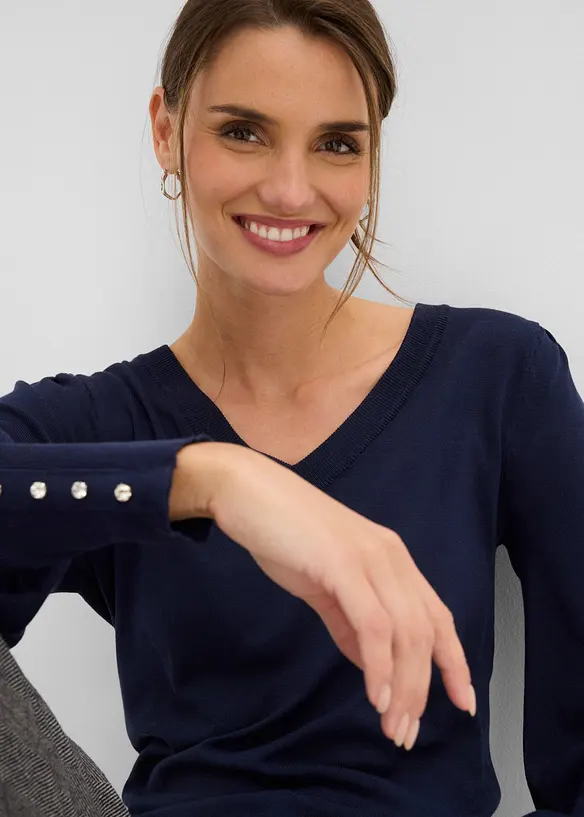 Feinstrickpullover aus Viskose-Mix, bonprix