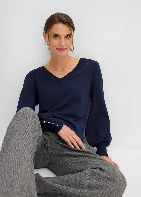 Feinstrickpullover aus Viskose-Mix, bonprix