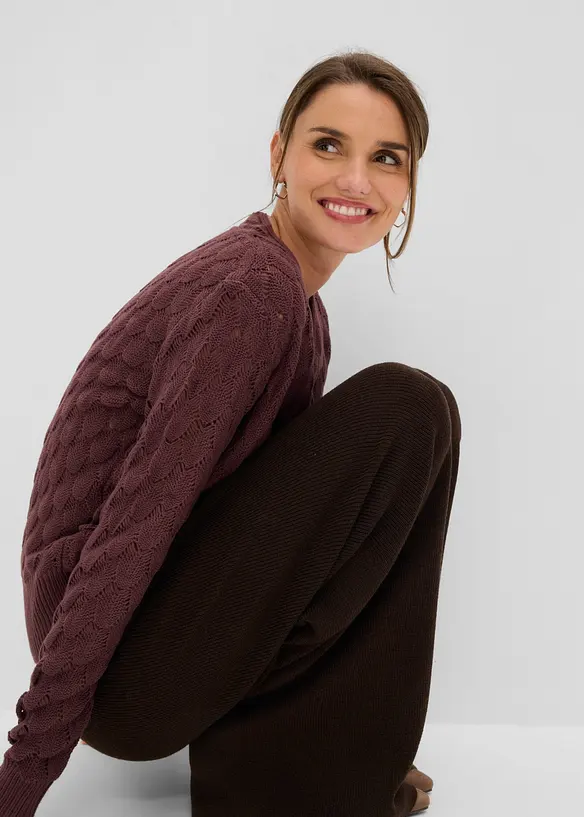 Pull ajour&eacute; style cache-c&oelig;ur, bonprix