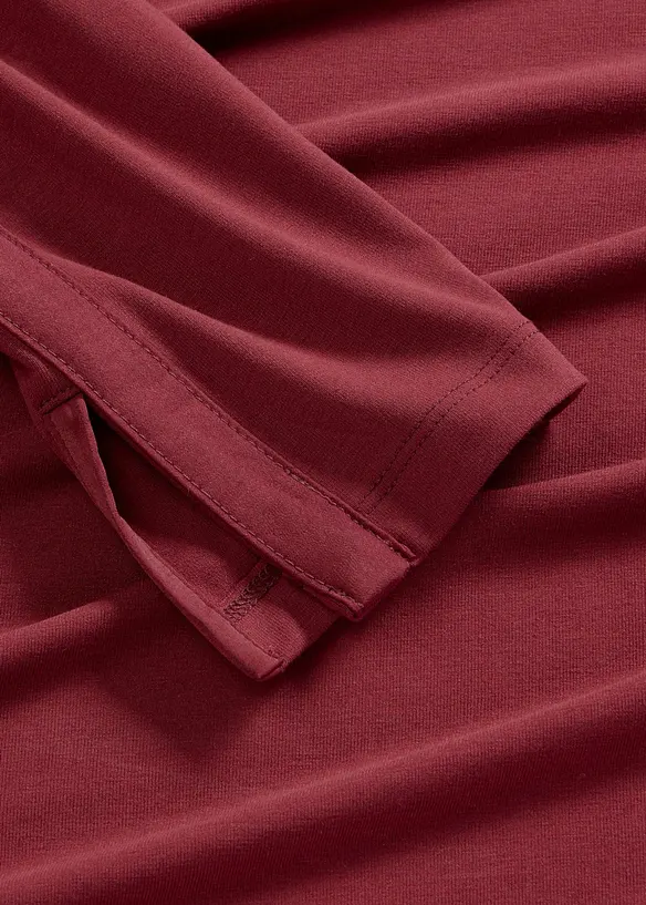 Langarmshirt mit Satinbesatz, bonprix