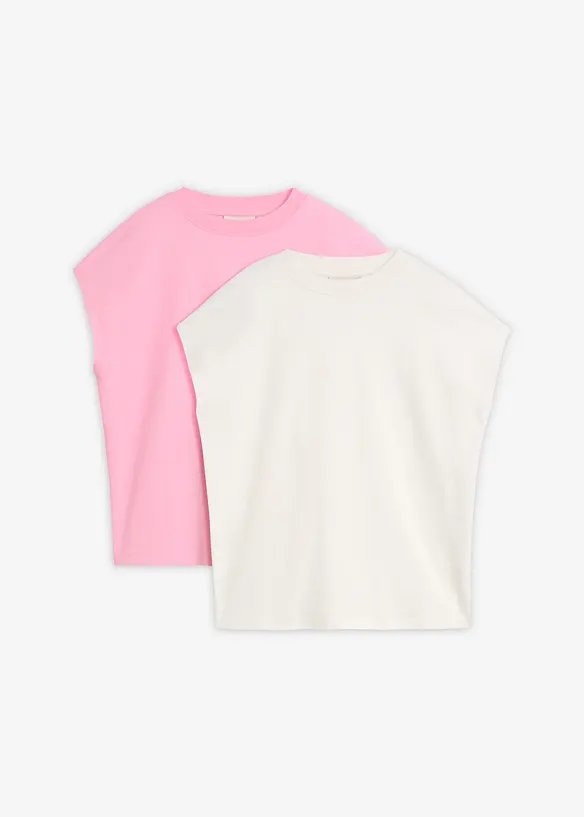 Lot de 2 T-shirts 100% coton, bonprix