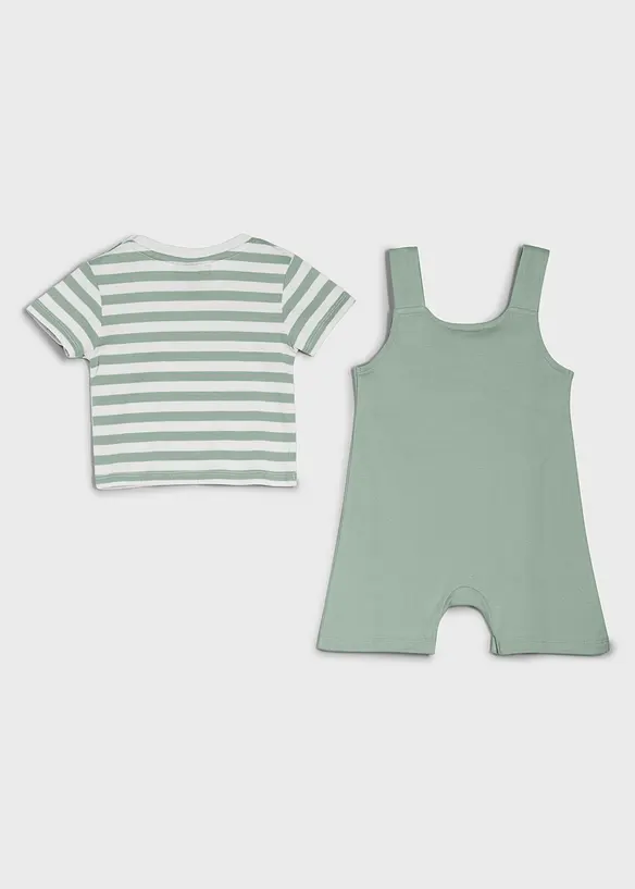 T-shirt + salopette-short en coton (ens. 2&nbsp;pces), bonprix