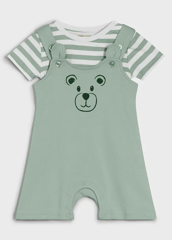 T-shirt + salopette-short en coton (ens. 2&nbsp;pces), bonprix