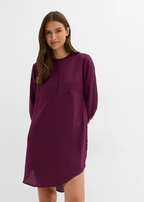 Robe &agrave; col rond et petite patte boutonn&eacute;e, bonprix