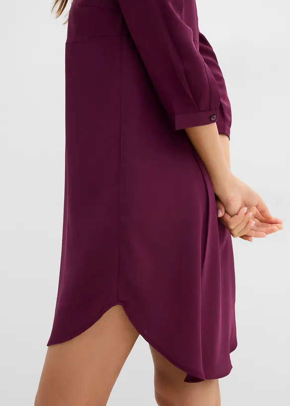 Robe &agrave; col rond et petite patte boutonn&eacute;e, bonprix