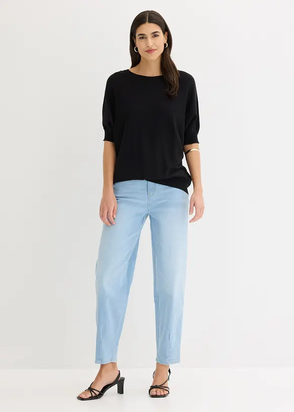 Pull en fine maille de coton m&eacute;lang&eacute;, bonprix