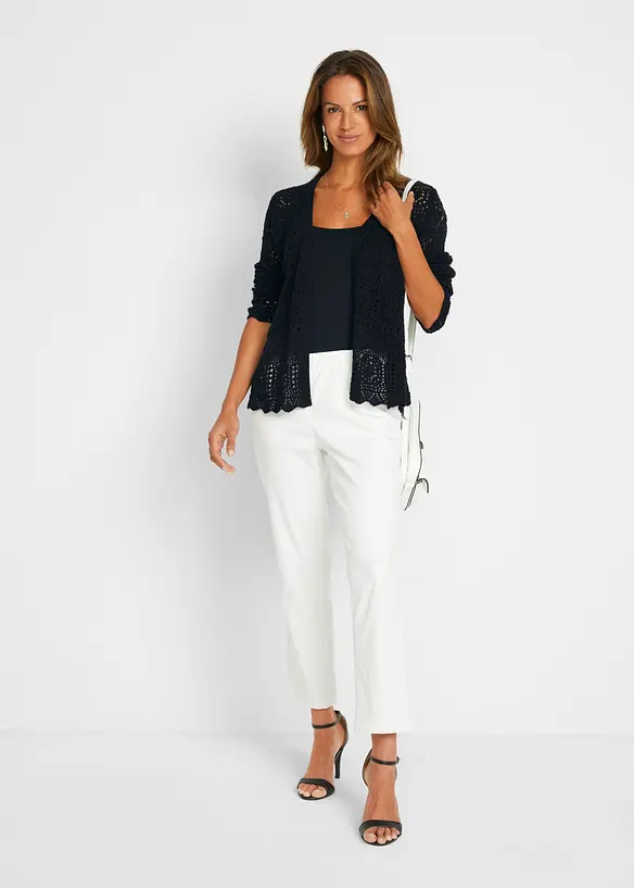Gilet en maille ajour&eacute;e, bonprix