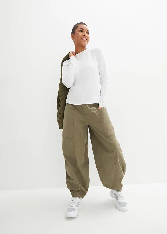 Pantalon ballon en coton extensible, bonprix