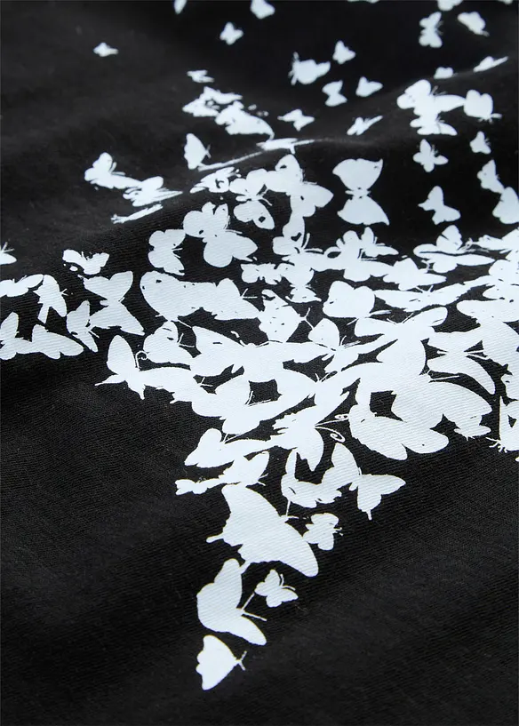 T-shirt coton en fil flamm&eacute;, manches courtes, bonprix