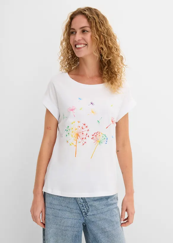 T-Shirt mit floralem Print, bonprix