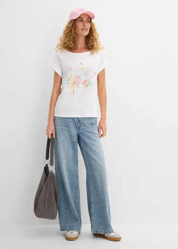 T-Shirt mit floralem Print, bonprix