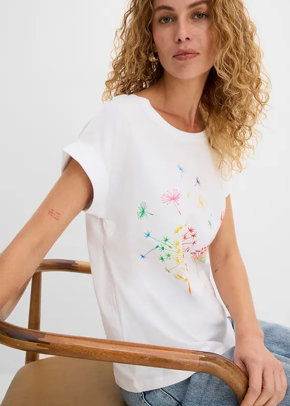 T-Shirt mit floralem Print, bonprix