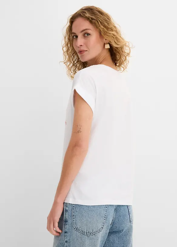 T-Shirt mit floralem Print, bonprix