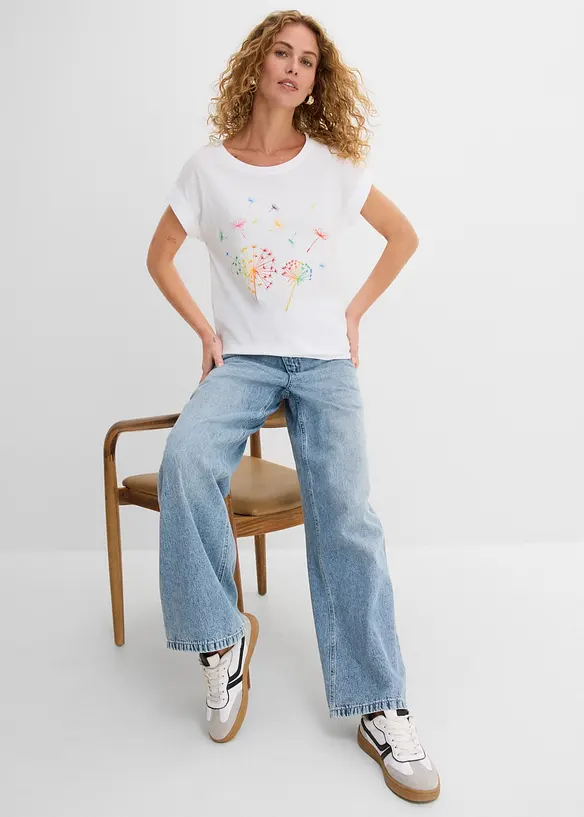 T-Shirt mit floralem Print, bonprix