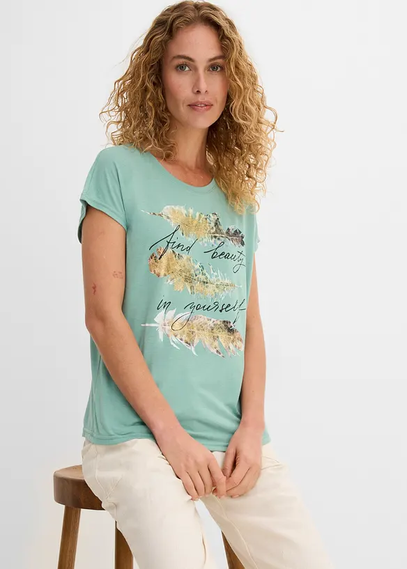T-Shirt mit Glitzerdruck, bonprix