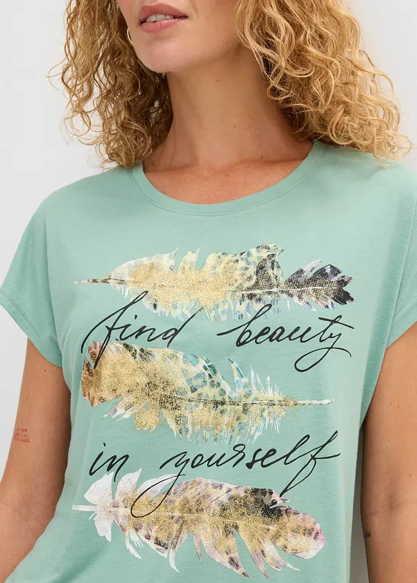T-Shirt mit Glitzerdruck, bonprix