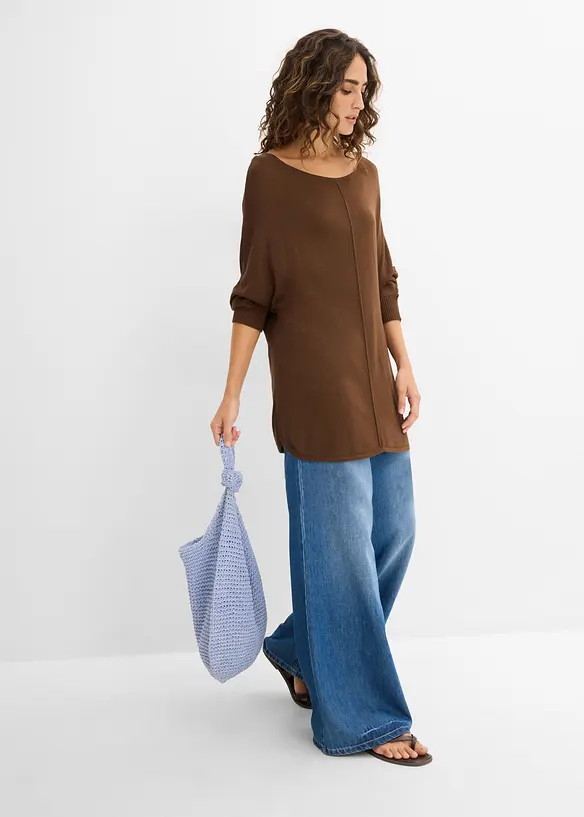 Feinstrickpullover mit 3/4 Arm, bonprix