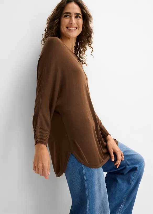 Feinstrickpullover mit 3/4 Arm, bonprix