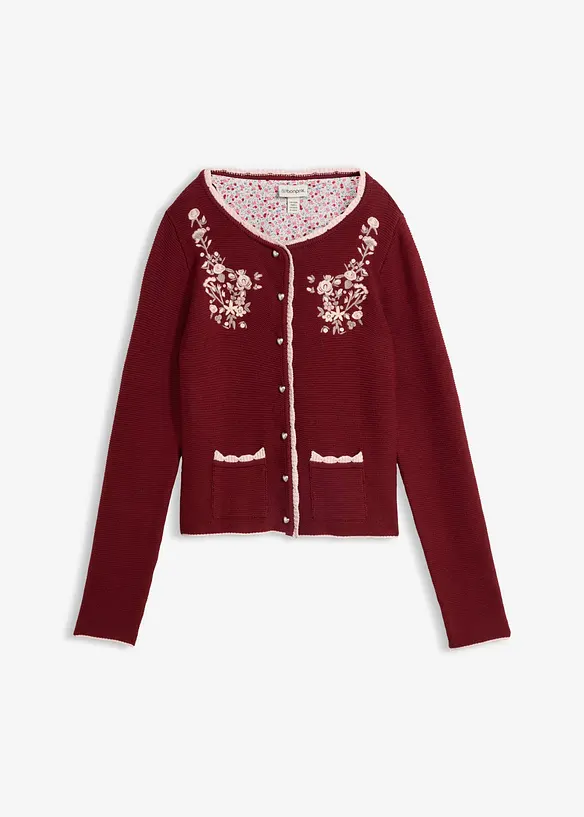 Joli gilet en maille bavarois avec broderie, bonprix