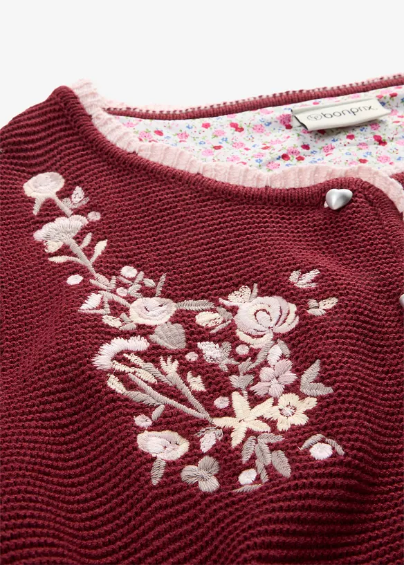 Joli gilet en maille bavarois avec broderie, bonprix
