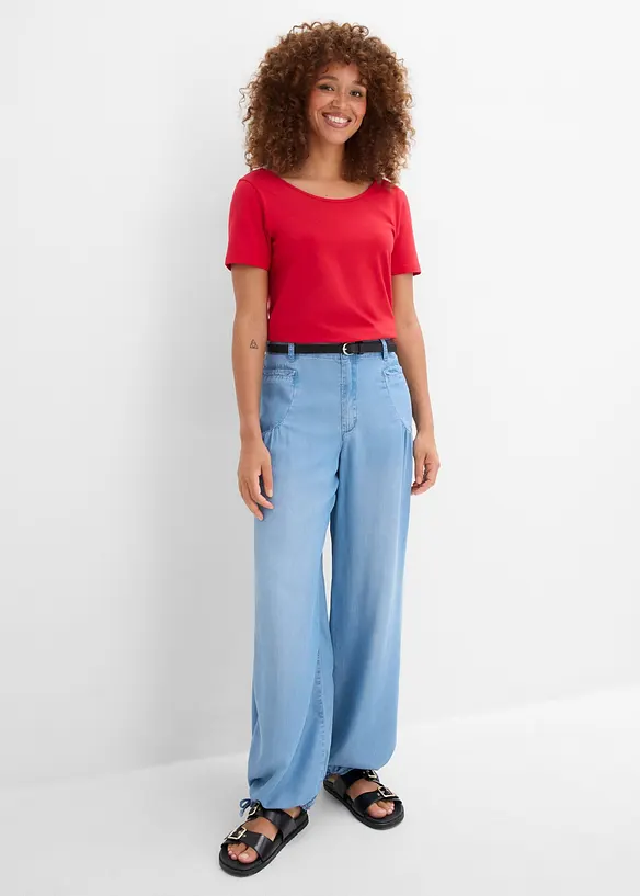 Wide-Leg-Hose aus flie&szlig;endem Lyocell, bonprix