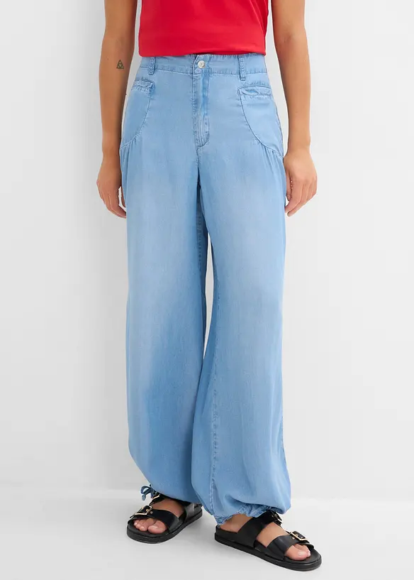 Wide-Leg-Hose aus flie&szlig;endem Lyocell, bonprix