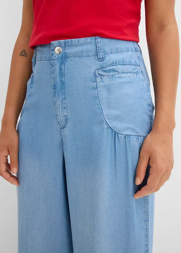 Wide-Leg-Hose aus flie&szlig;endem Lyocell, bonprix