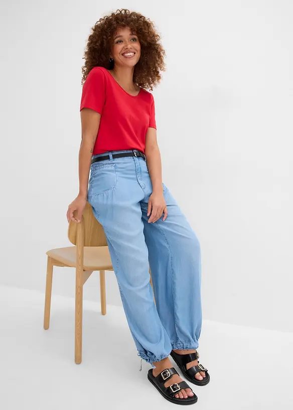 Wide-Leg-Hose aus flie&szlig;endem Lyocell, bonprix