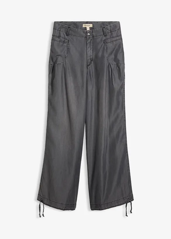 Wide-Leg-Hose aus flie&szlig;endem Lyocell, bonprix