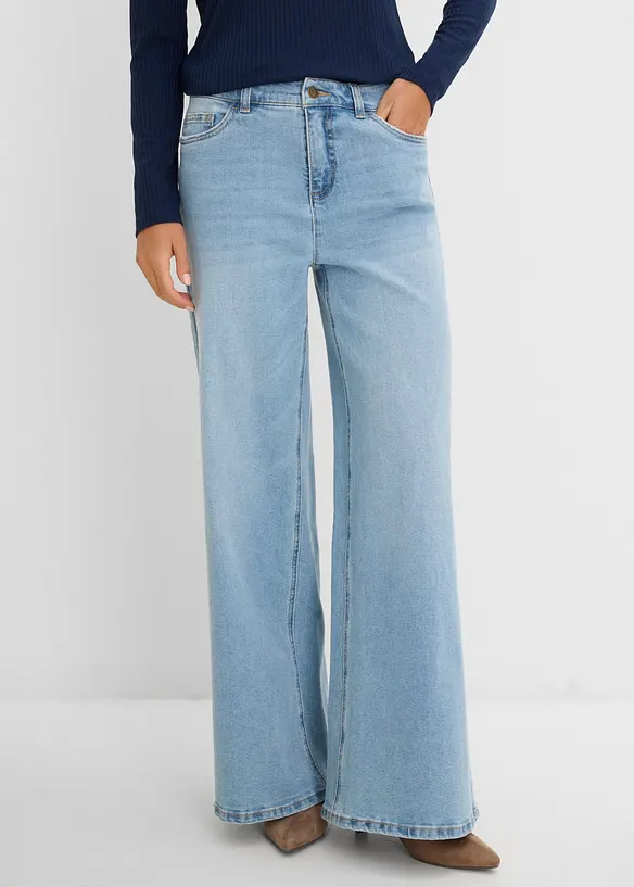Wide-Leg-Jeans Mid Waist, bonprix