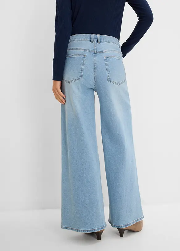 Wide-Leg-Jeans Mid Waist, bonprix