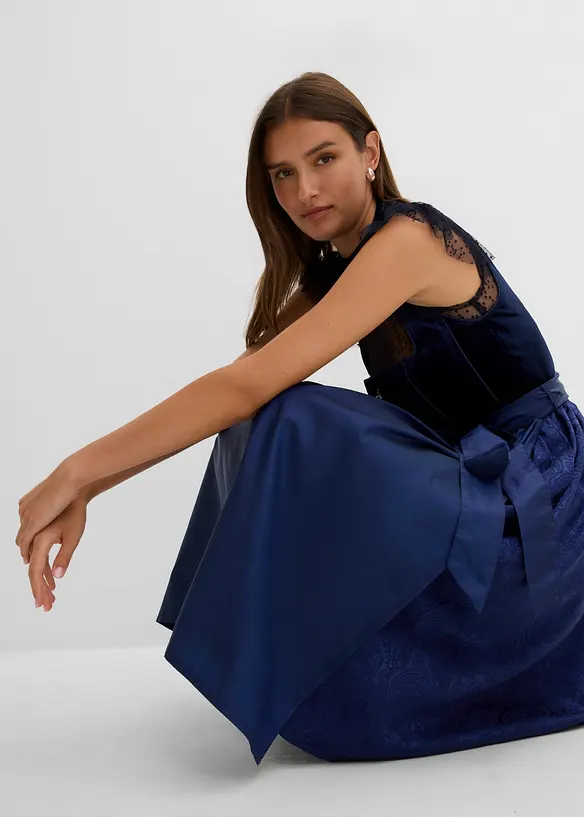 Dirndl midi avec velours (ens. 2 pces), bonprix