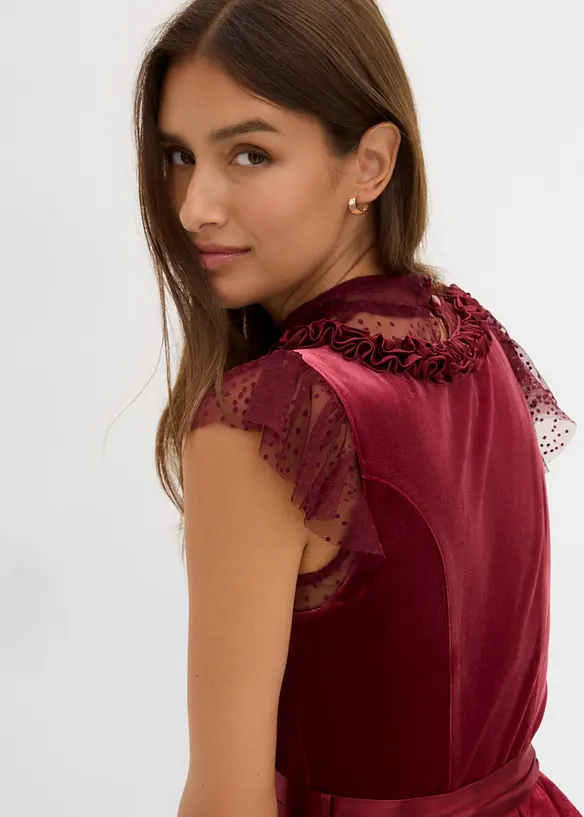 Dirndl midi avec velours (ens. 2 pces), bonprix