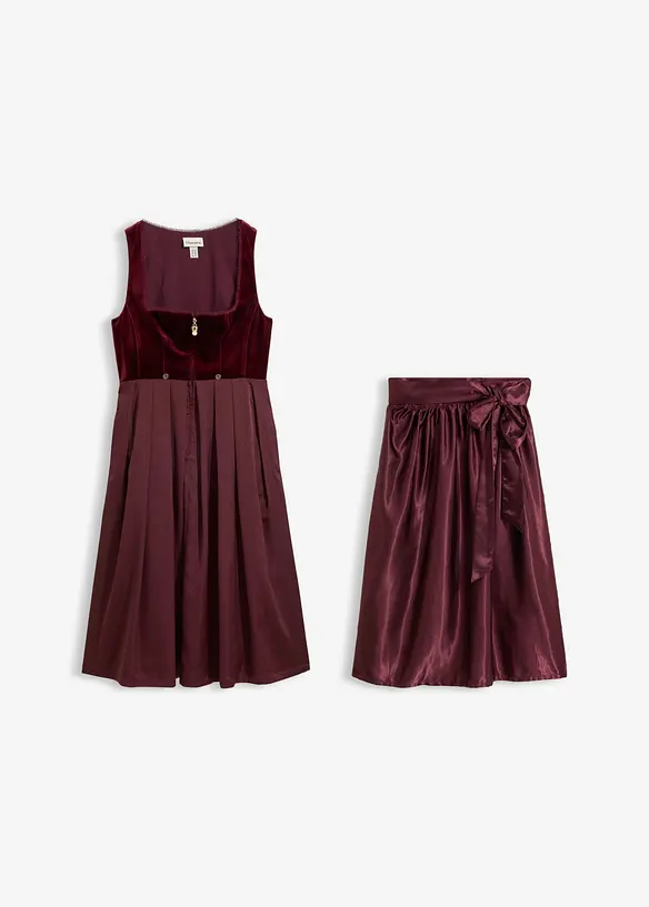 Dirndl mit Samt in Midil&auml;nge (2-tlg.Set), bonprix