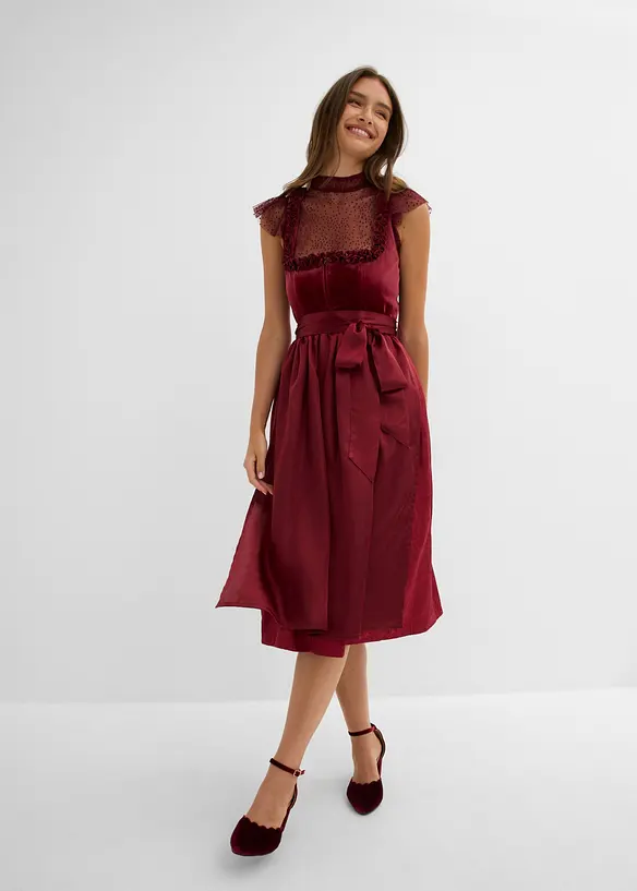 Dirndl midi avec velours (ens. 2 pces), bonprix
