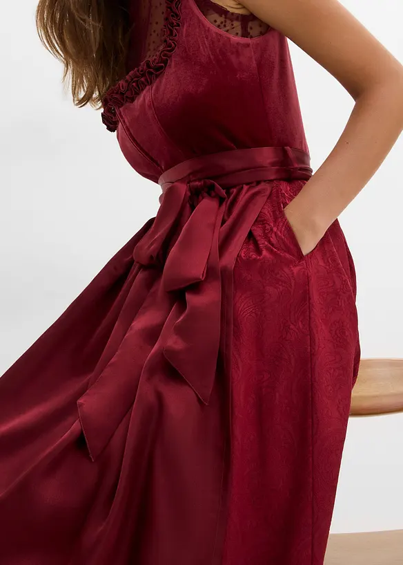 Dirndl midi avec velours (ens. 2 pces), bonprix
