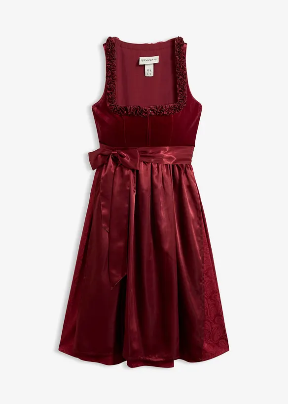 Dirndl midi avec velours (ens. 2 pces), bonprix