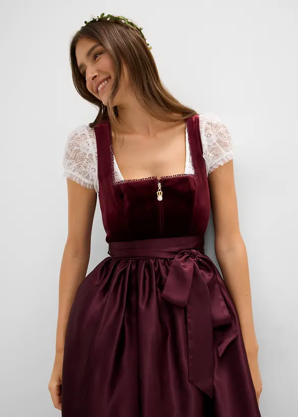 Dirndl mit Samt in Midil&auml;nge (2-tlg.Set), bonprix
