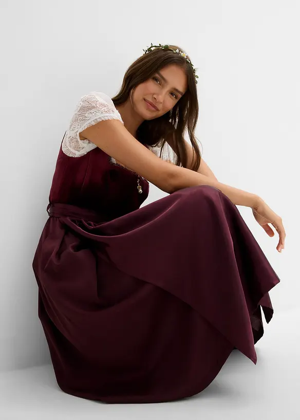 Dirndl mit Samt in Midil&auml;nge (2-tlg.Set), bonprix